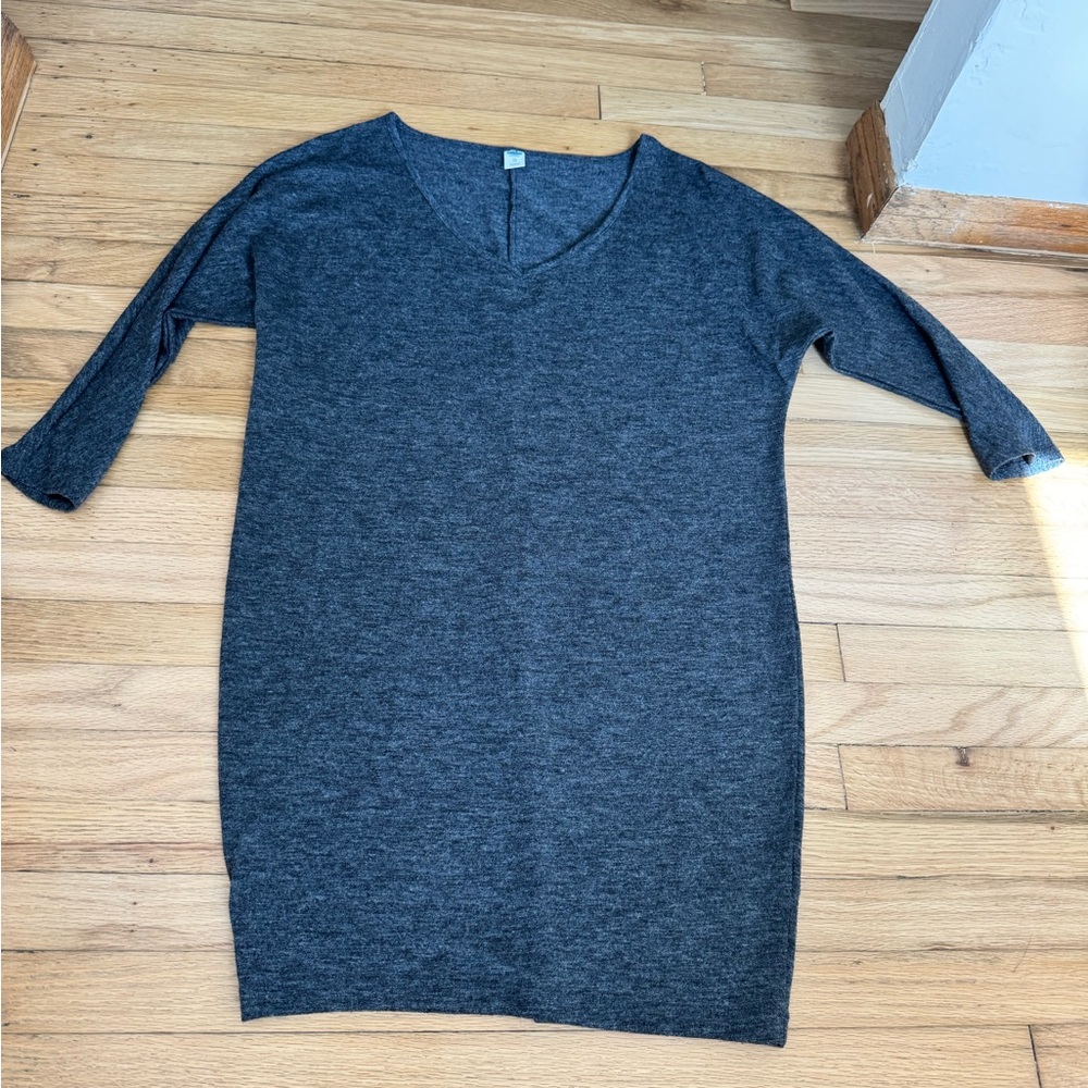 Old Navy Dark Gray 3/4 Sleeve T-Shirt Sweater Dress
